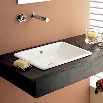 Scarabeo by Nameeks Gaia Ceramic Rectangular Drop-In Bathroom Sink ... Scarabeo by Nameeks Gaia Ceramic Rectangular Drop-In Bathroom Sink ...