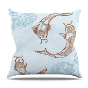 Koi by Sam Posnick Outdoor Throw Pillow