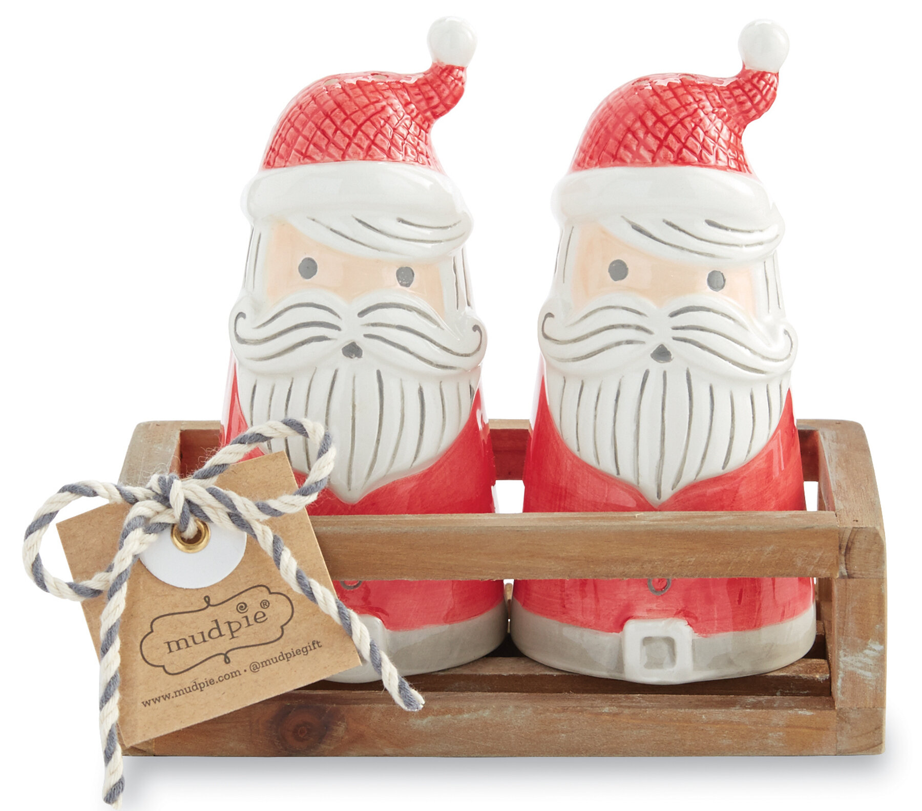 Mud Pie H0 Christmas Dining Gnome For The Holidays Salt & Pepper Shaker Set