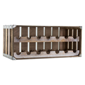 Belynda Rustic Wooden 14 Bottle Floor Wine Rack