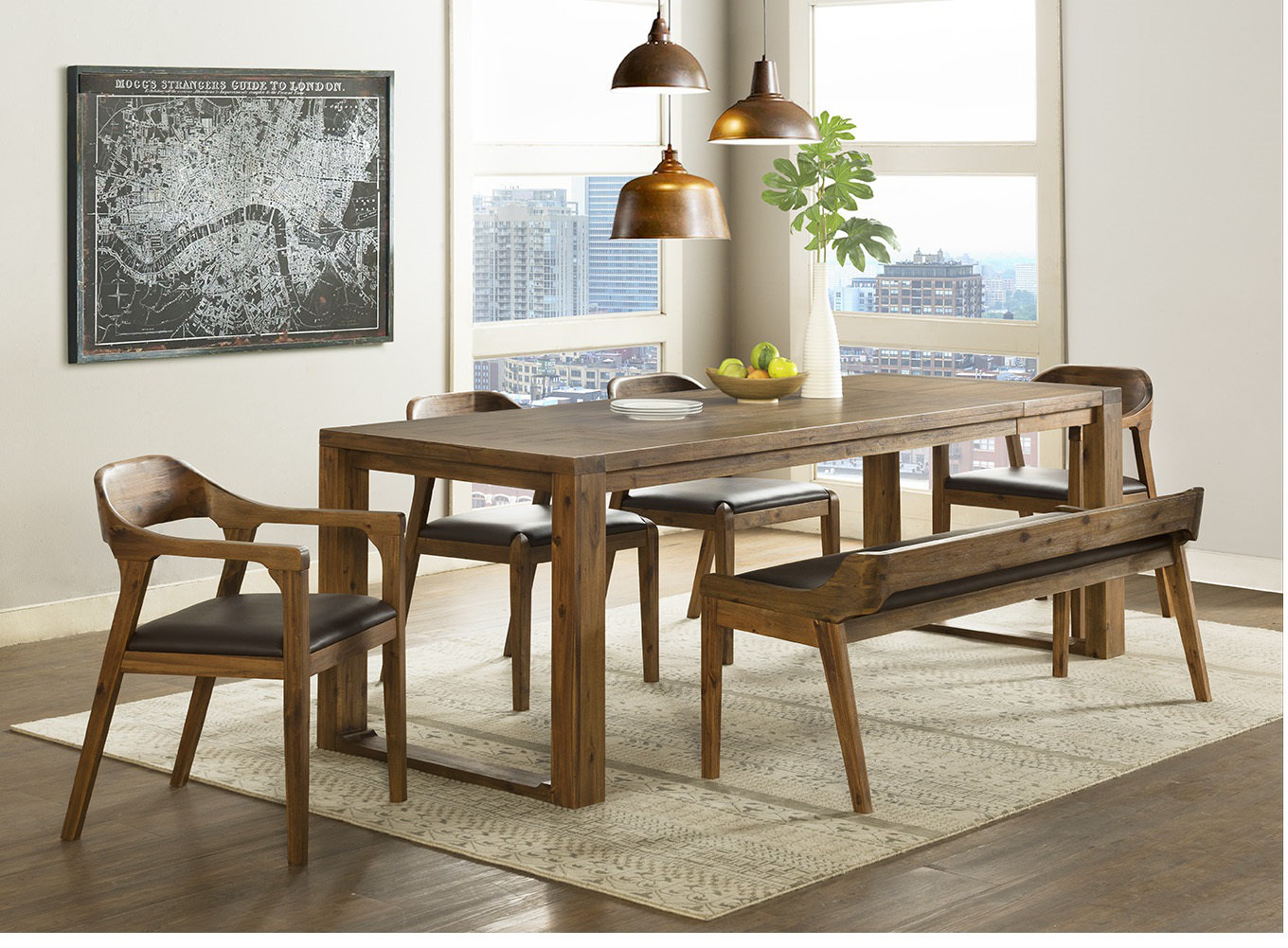 Foundry Select Bourgoin 6 Piece Drop Leaf Solid Wood Dining Set