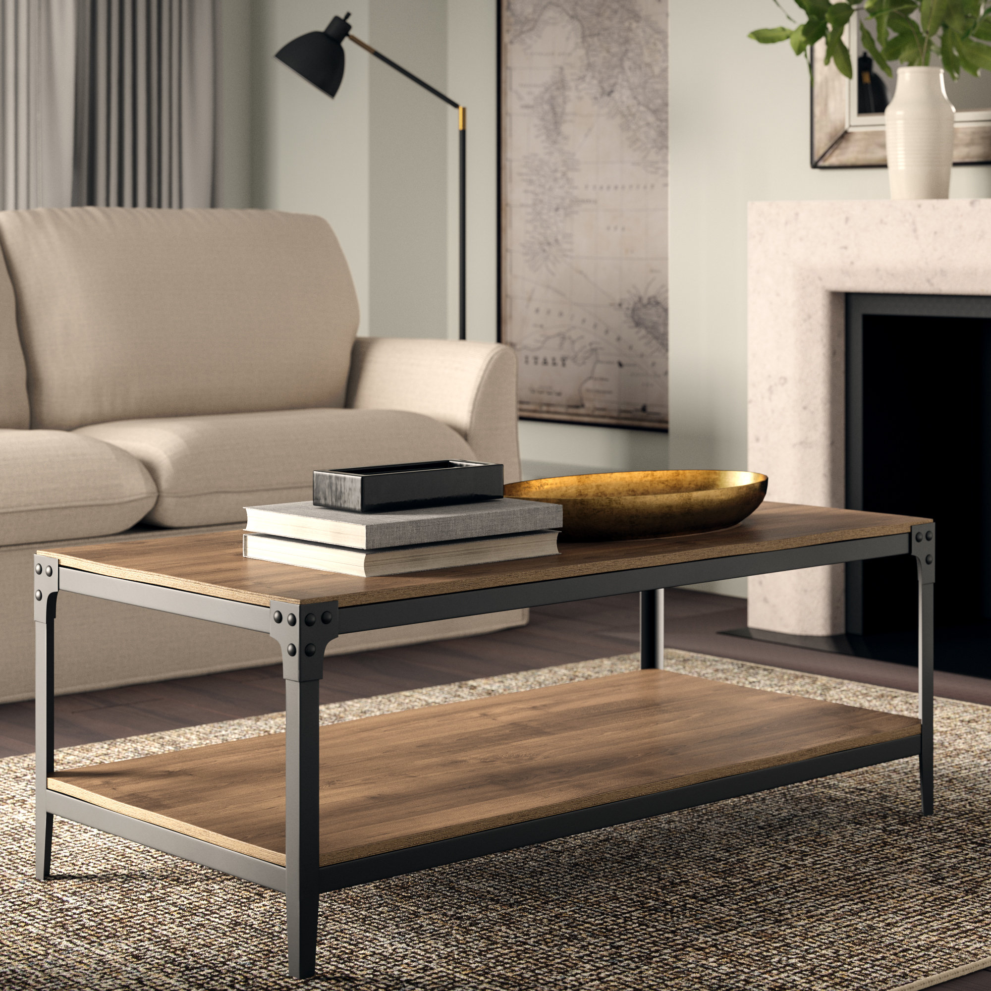 living room coffee table with storage