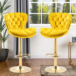 yellow adjustable bar stools