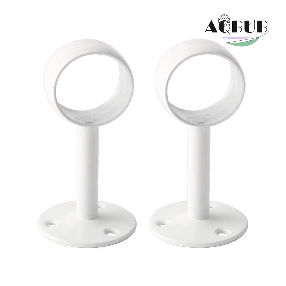 AQUABUBINC Shower Curtain Wardrobe Pole Holder Tube Flange, Socket