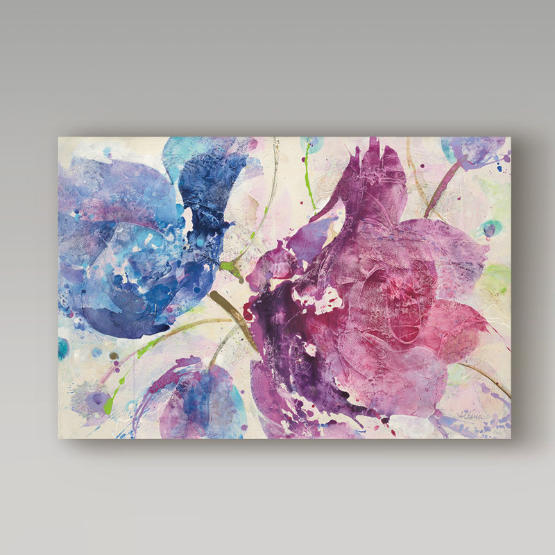 Ebern Designs Fireworks Abstract V2 Acrylic Painting Print On