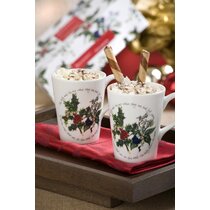 Hand-decorated in UK Festive Winter Florals Mug Holiday Coffee Cup Christmas Garden Bone China Mug