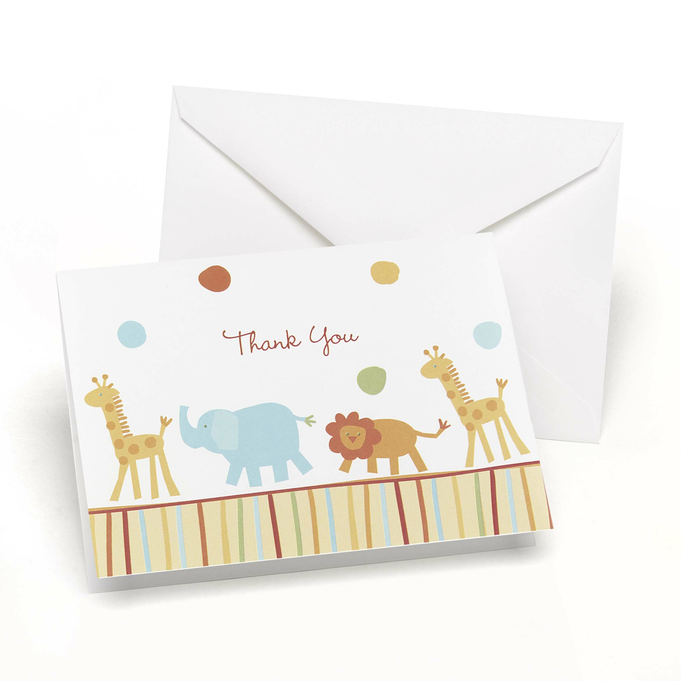 The Party Aisle™ Jungle Animals Thank You Cards | Wayfair