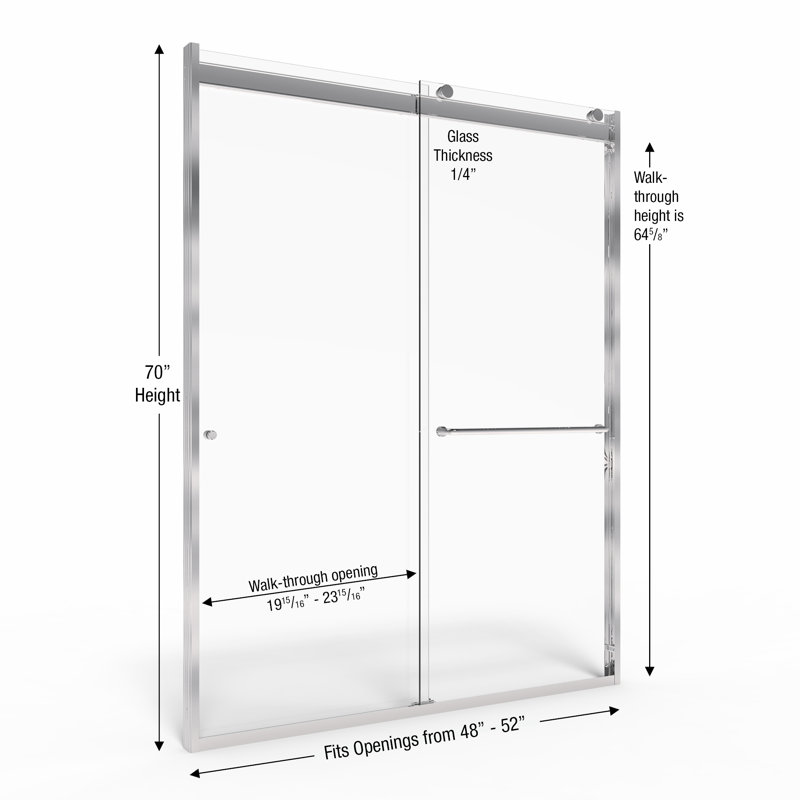 Basco Rotolo 48 1 16 52 In Width Semi Frameless Sliding Shower Door Aquaglidexp Clear Glass Oil Rubbed Bronze Finish Wayfair