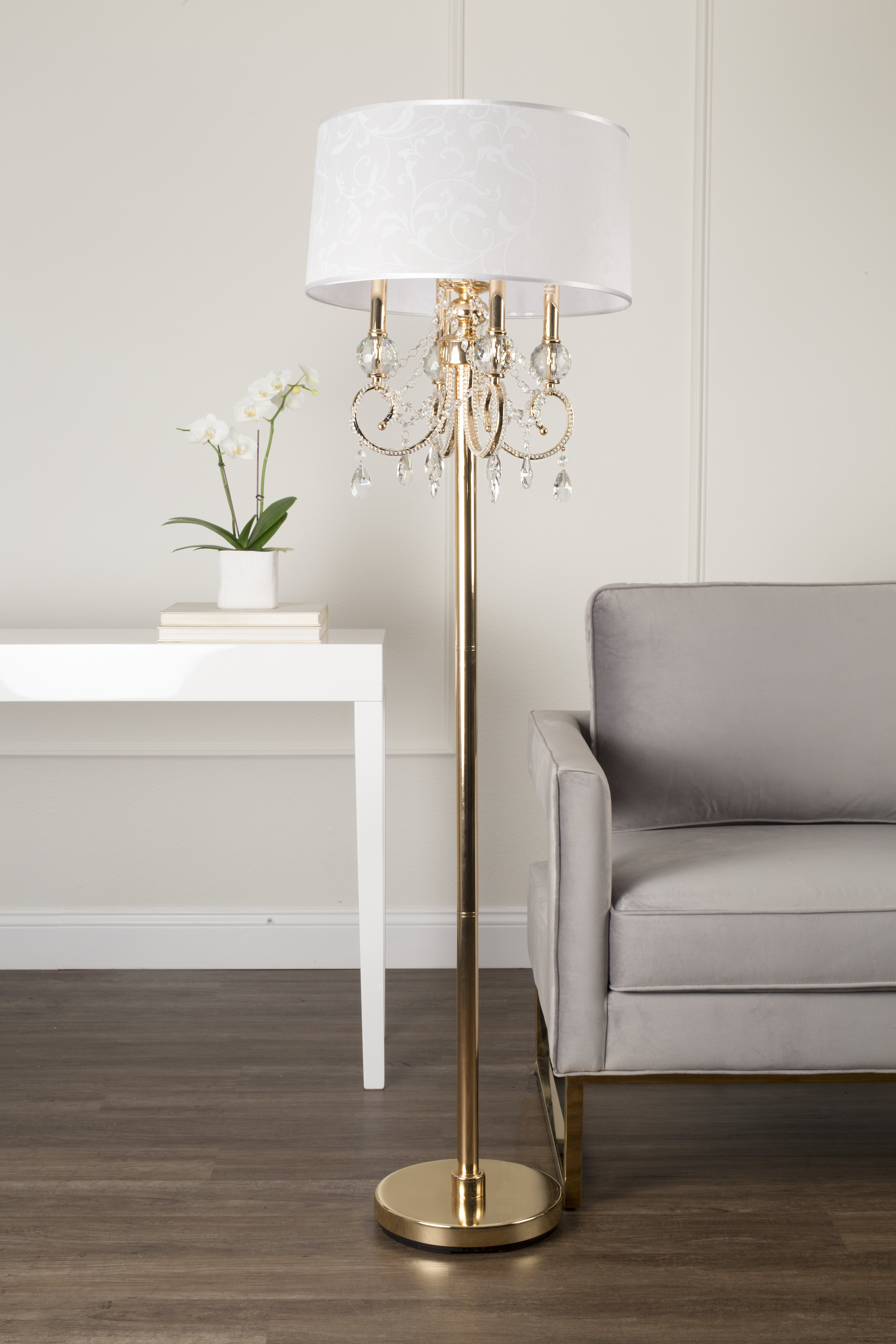 wayfair crystal floor lamps