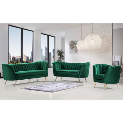 Koger Configurable Living Room Set Everly Quinn Upholstery Color Green