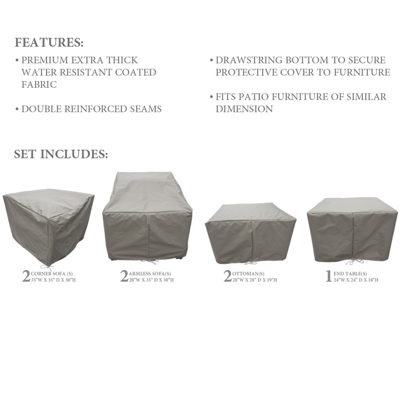Sol 72 Outdoor Waterbury 7 Piece Water Resistant Patio Furniture Cover Set Reviews Wayfair