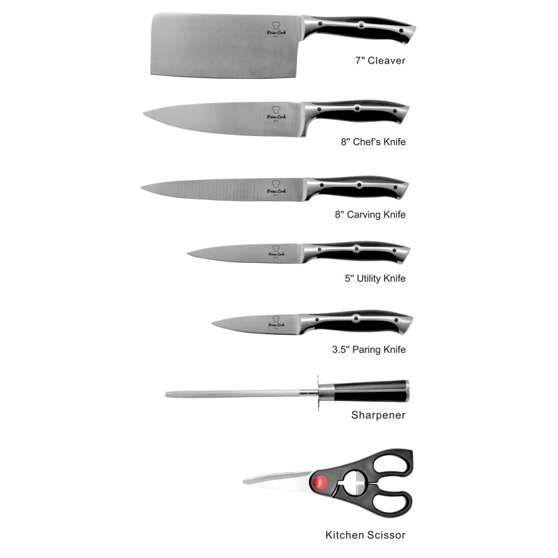 Prime Cook 8 Piece Kitchen Knife Set With Meat Knife Reviews Wayfair