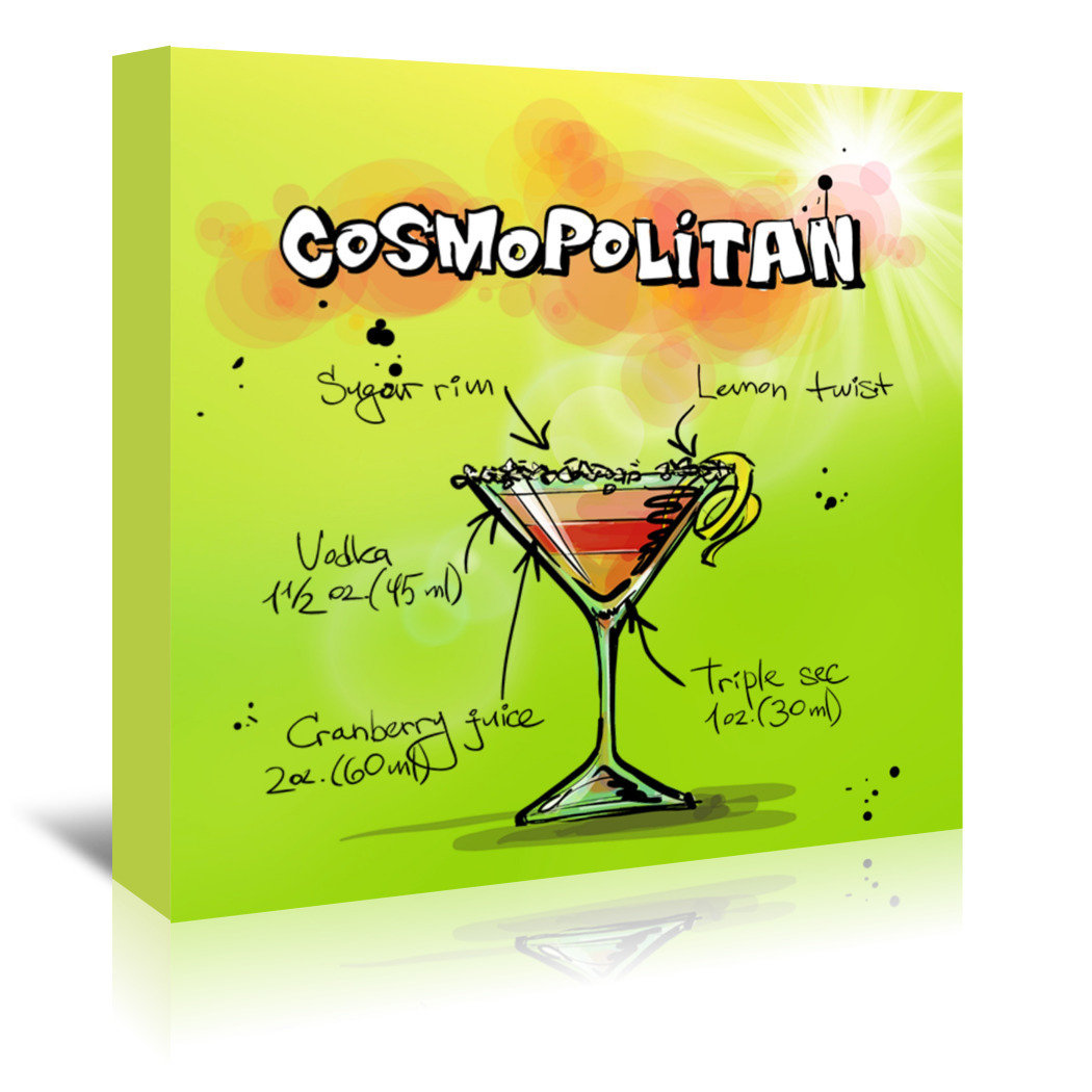East Urban Home Cosmospolitan Cocktailtextual Art On Wrapped Canvas Wayfair