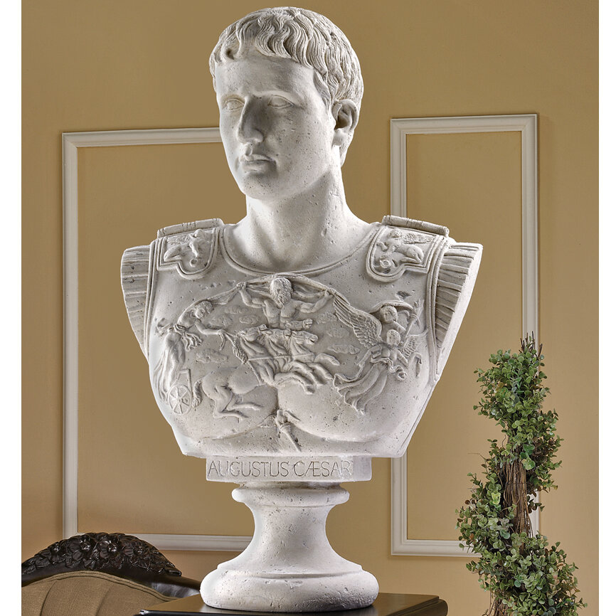 プリマポルタのシーザーアウグストゥス 大理石風 彫像/ 英雄
