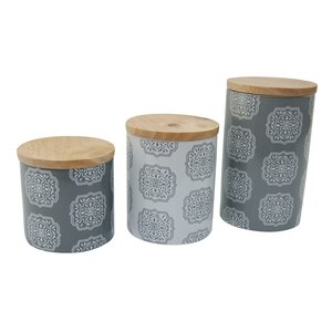 Ceramic 3 Piece Kitchen Canister Set