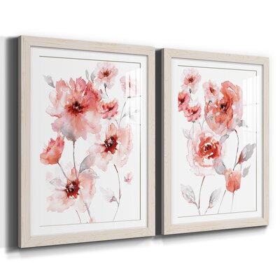 Translucent Blush I - 2 Piece Painting Print Set Winston Porter Format: White Framed Paper, Matte Color: White, Size: 20