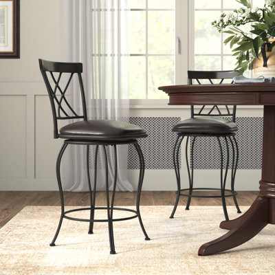 Rantoul 360 Degree Swivel Padded Leather Seat for Bistro Dining Kitchen Pub