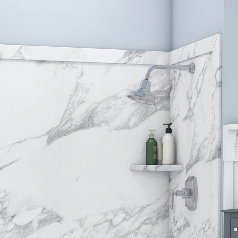 Flexstone Royale 80 H X 60 W X 36 D Three Panel Shower Wall Reviews Wayfair