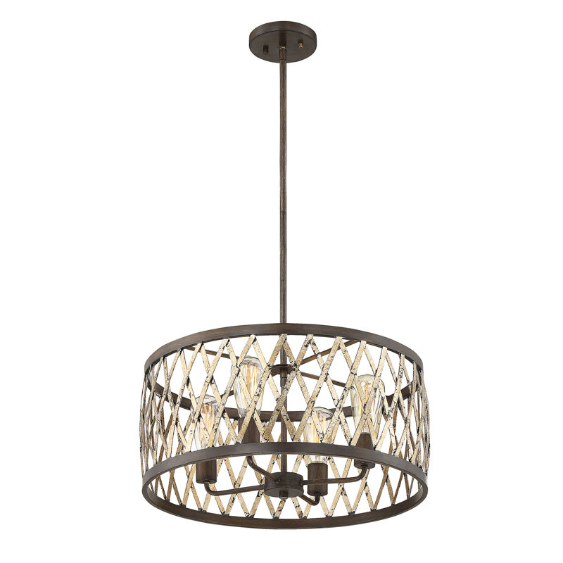 Millwood Pines Anakin 4 Light Unique Statement Drum Chandelier Reviews Wayfair