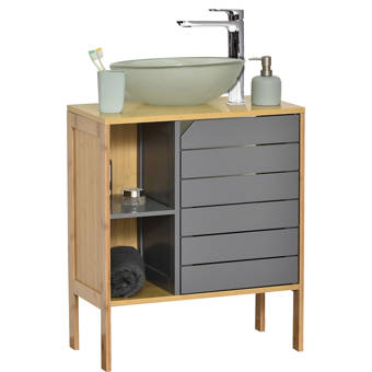 Latitude Run Alinde 23 6 W X 25 H X 11 8 D Free Standing Bathroom Cabinet Reviews Wayfair