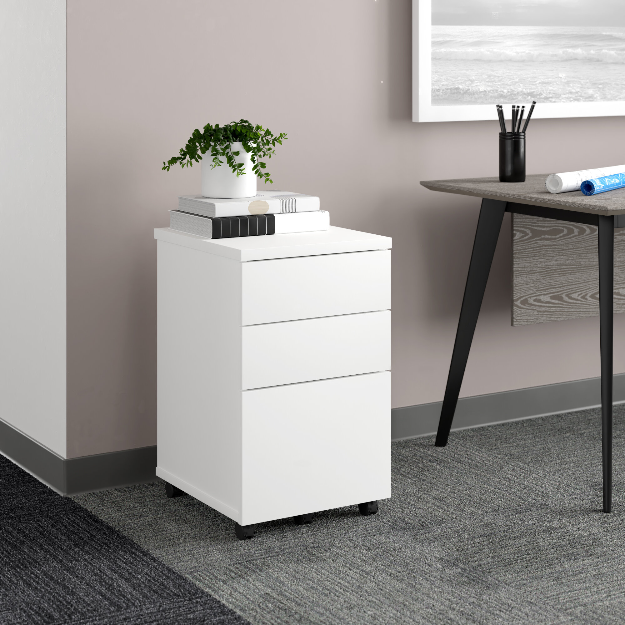 Upper Square Ivar 3 Drawer Mobile Vertical Filing Cabinet