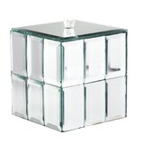 mirrored glass tissue box holder