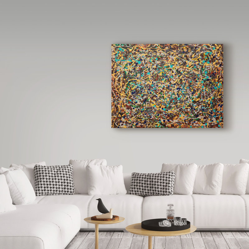 Trademark Art Spin Splatter Acrylic Painting Print On Wrapped
