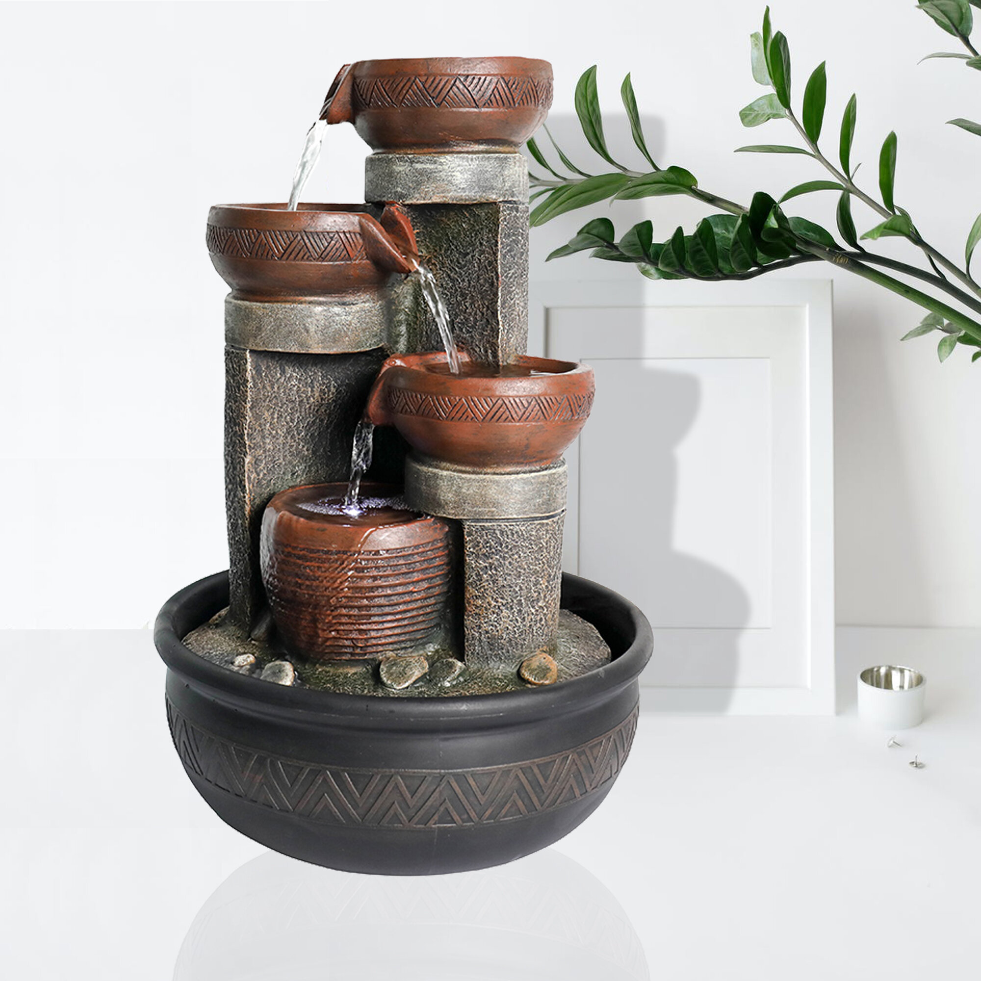 Union Rustic Aalasia Resin Water Fountain with Light & Reviews | Wayfair