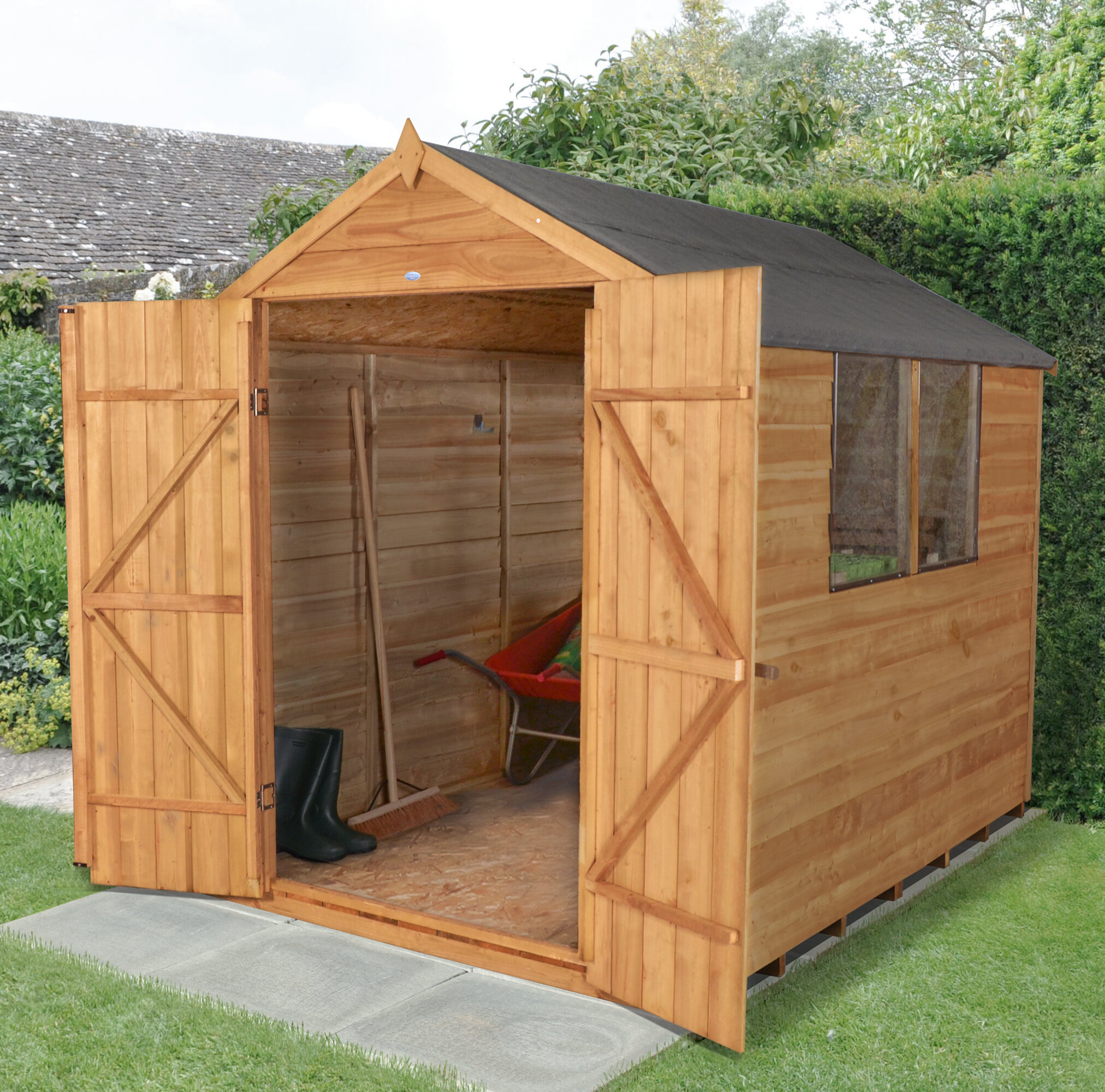Forest Garden 6 Ft W X 8 Ft D Overlap Apex Wooden Shed Reviews