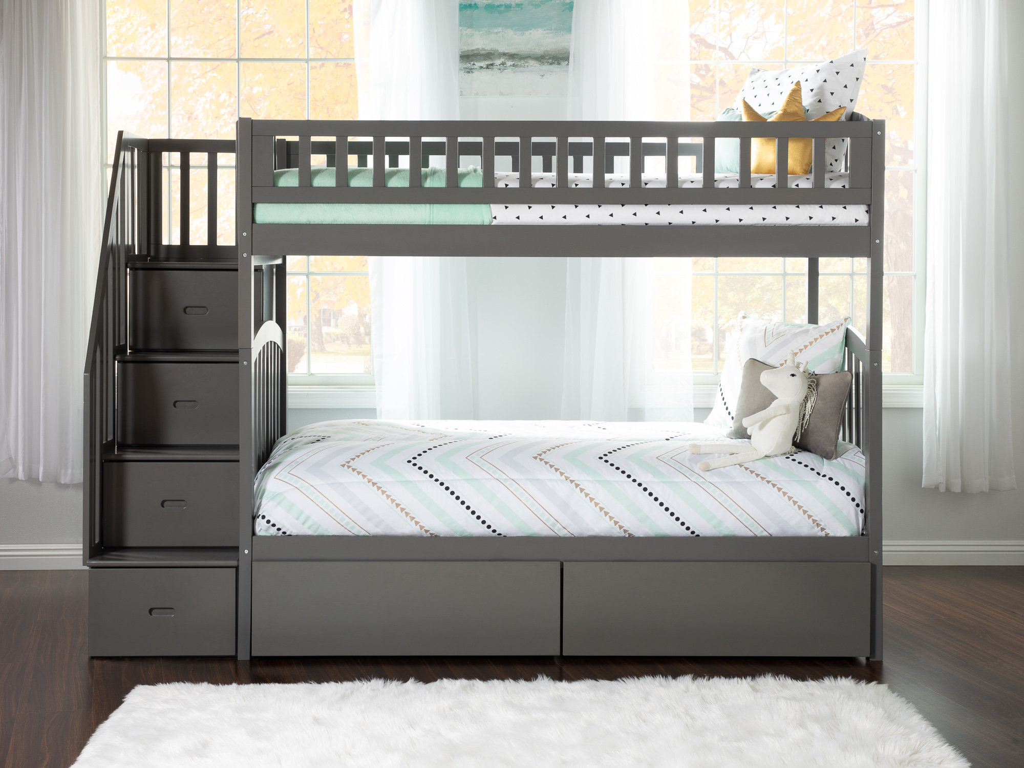 Simmons Staircase Twin Over Bunk Bed With Drawers Simmons Staircase Twin Over Bunk Bed With Drawers
