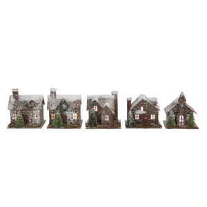Lodge 5 Piece Paper and Birch Bark Village