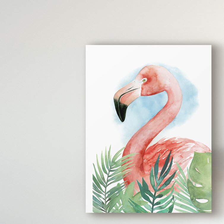 East Urban Home Watercolor Flamingo Composition Ii By Grace Popp Print On Canvas Wayfair