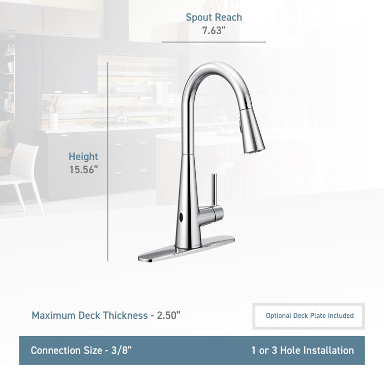 Kitchen & Bath Fixtures Moen 7864EWC Sleek Motionsense Wave ...