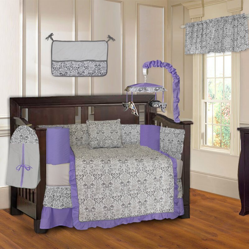 Harriet Bee Slaven Damask 10 Piece Crib Bedding Set Wayfair