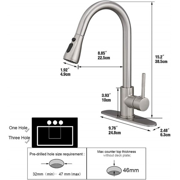 Sink Pull Down Single Handle Kitchen Faucet