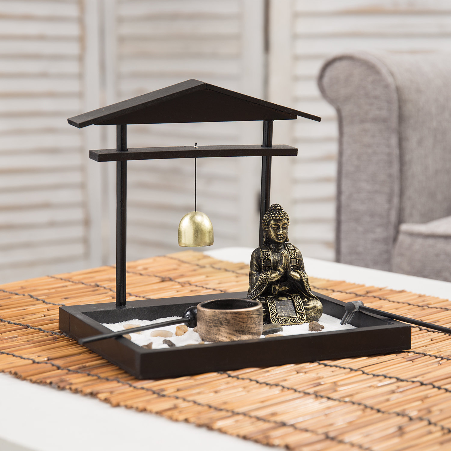 Bungalow Rose Buddha Zen Garden Tealight Candle Holder Set & Reviews