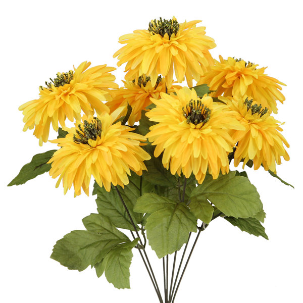 2 Pieces or Decoration for Home Office /& Wedding Orange Admired By Nature 12 Stems Artificial Full Blooming Dahlia for Mothers Day gift Restaurant