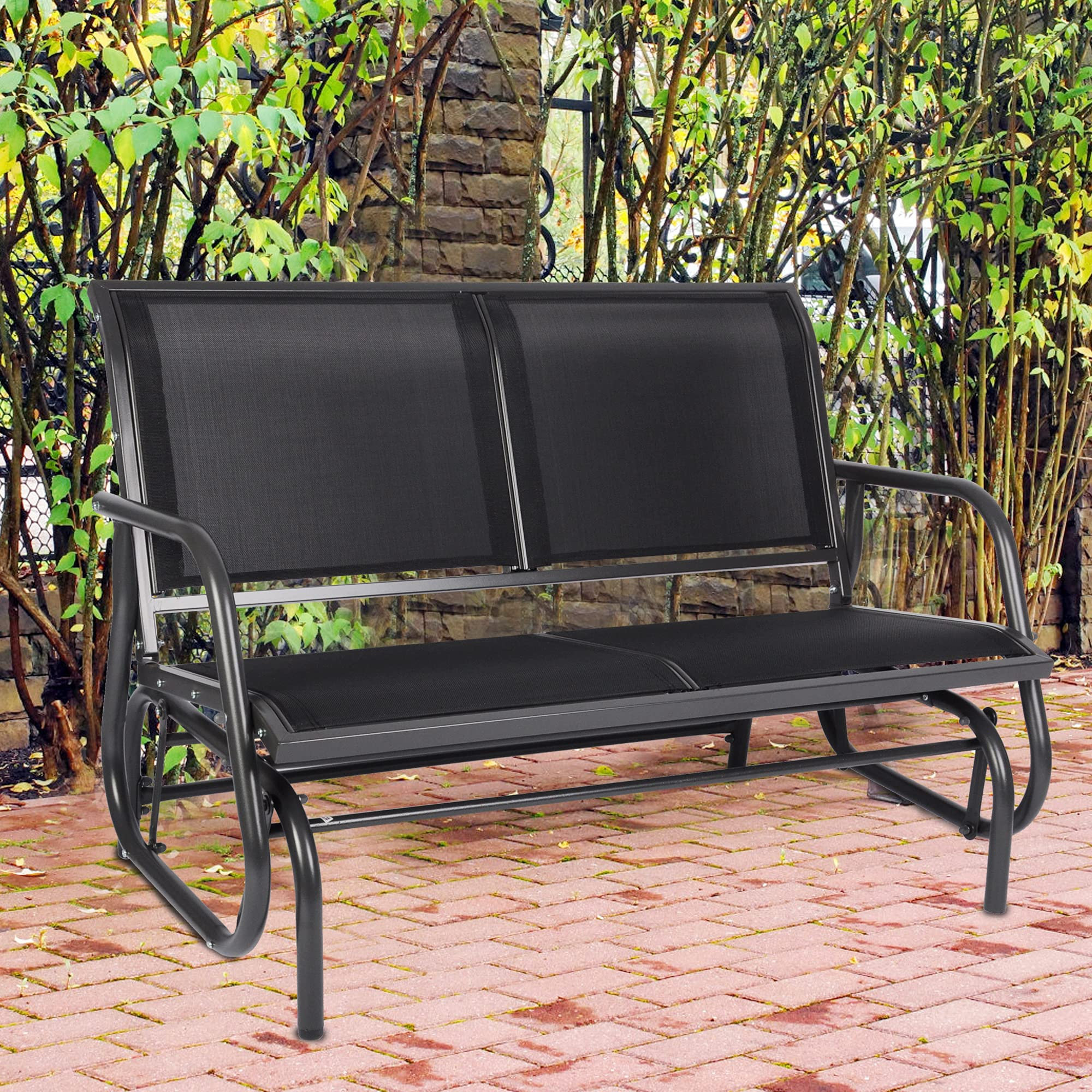 Arlmont & Co. Outdoor Etosha Gliding Metal Bench Wayfair