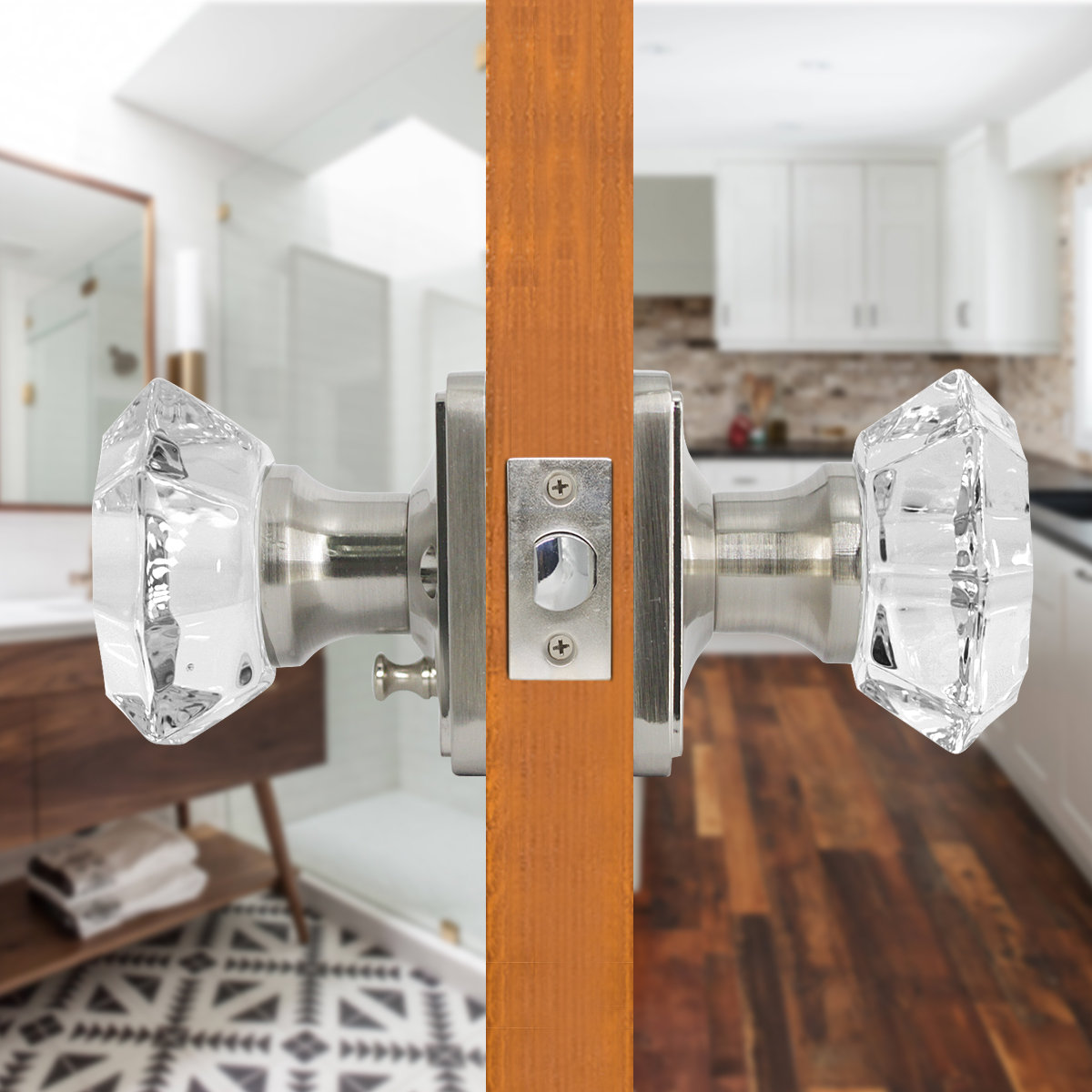 Probrico Crystal Passage Door Knob for Hall and Closet Wayfair