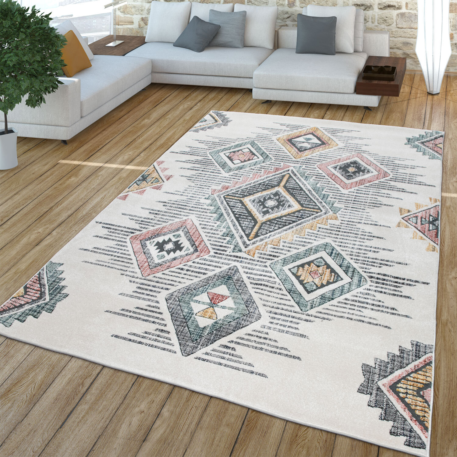 Union Rustic Alsworth Moroccan Area Rug in Cream/Gray/Red & Reviews |  Wayfair