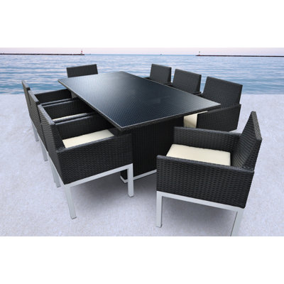 Solis Patio Tuum 9 Piece Dining Set with Cushions