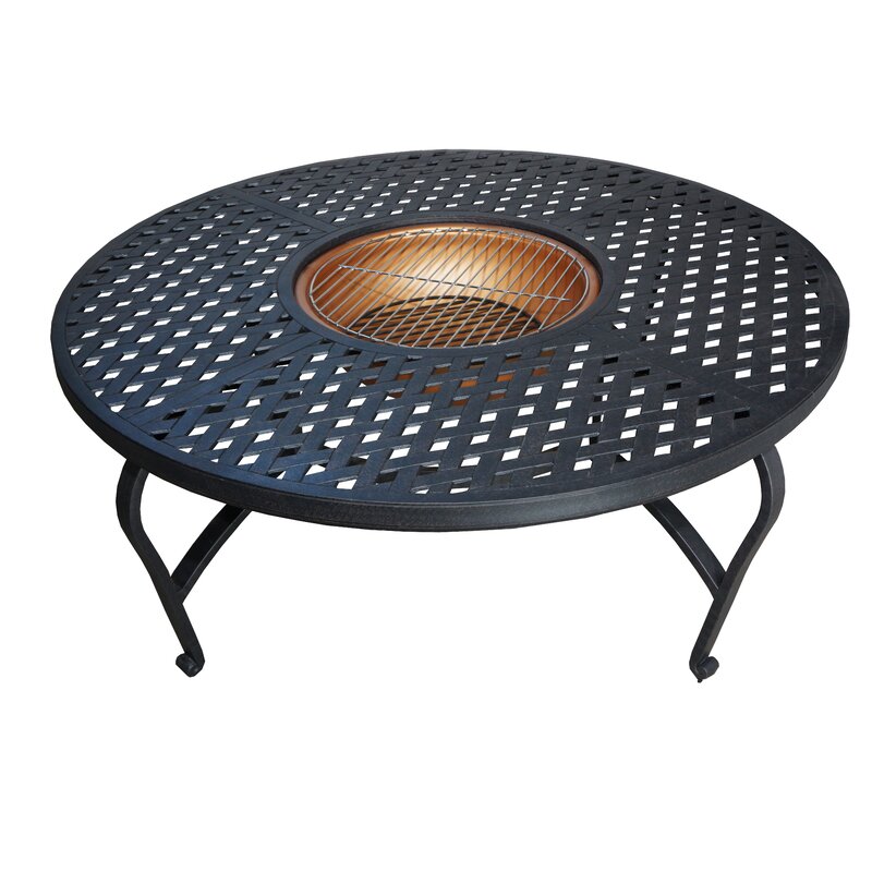 Latitude Run Arnwith Aluminum Wood Burning Fire Pit Table Wayfair