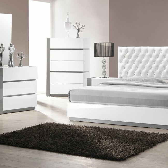 Orren Ellis Kajal Upholstered Platform Configurable Bedroom Set ...