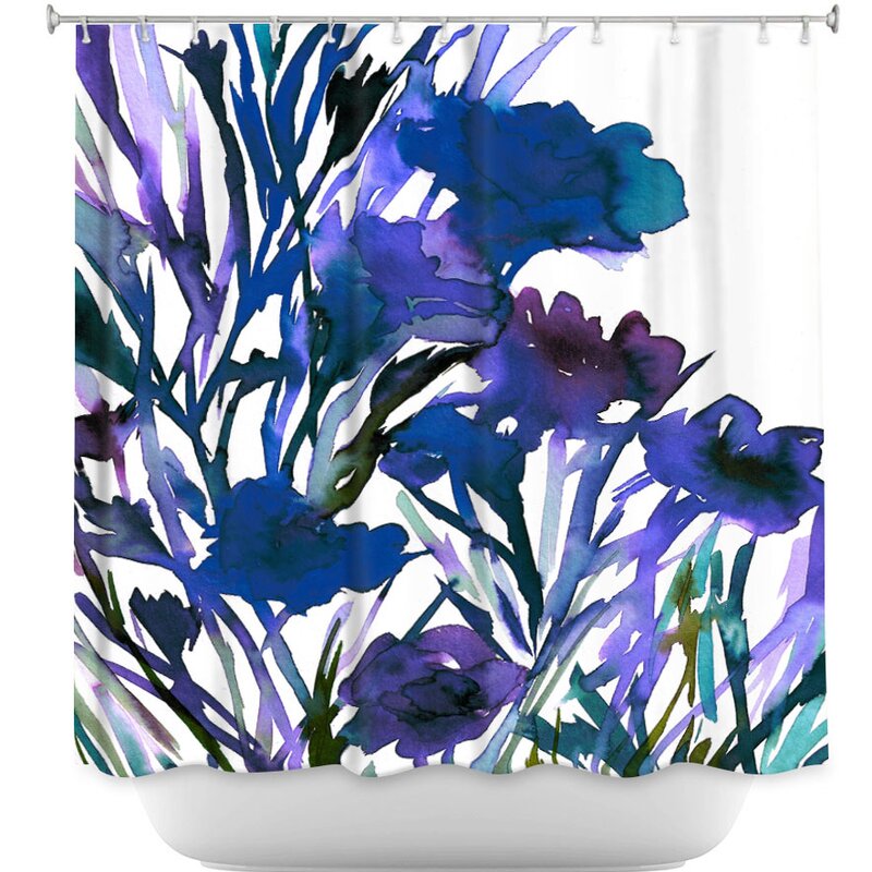 Wonderful purple and red shower curtain Red Barrel Studio Devers Petal Thoughts Single Shower Curtain Wayfair