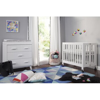 Origami Portable Mini 2 Piece Crib Set Babyletto Color White