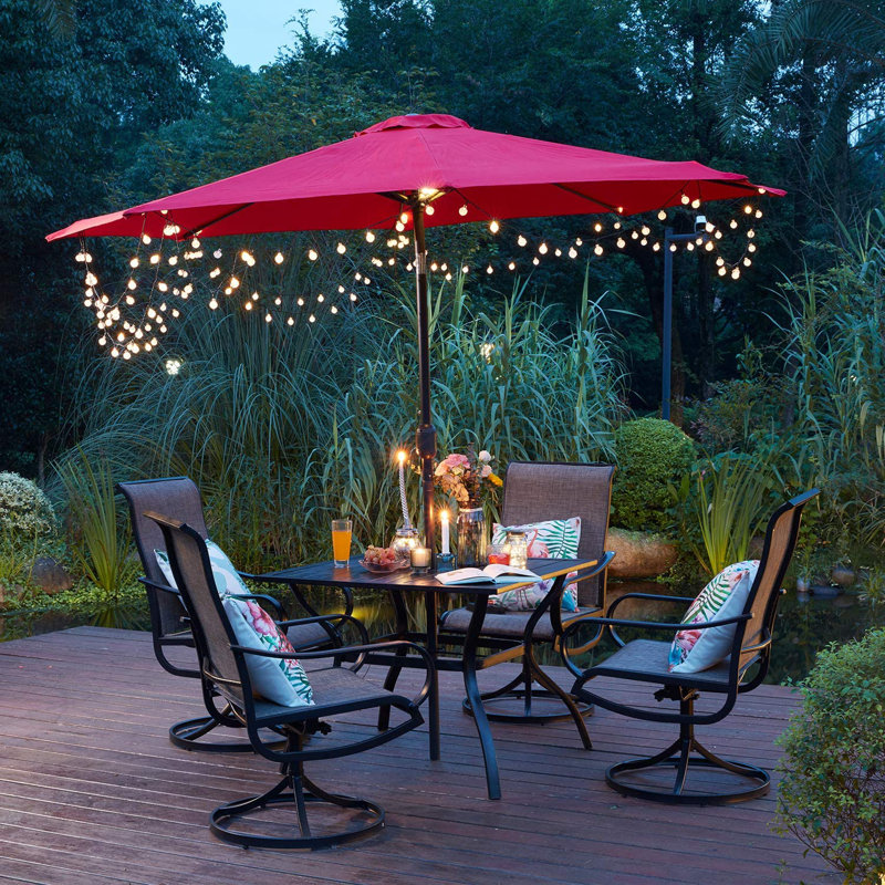 Red Barrel Studio Square Outdoor Bistro Table Patio Dining Table With Umbrella Hole L37 X W37 X H28 Wayfair Ca