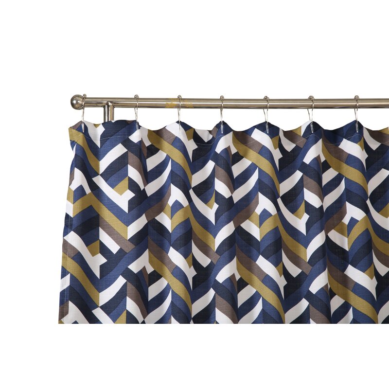 blue and brown shower curtain