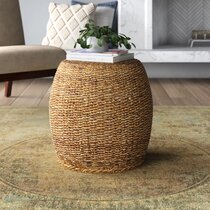 wicker end table with drawer