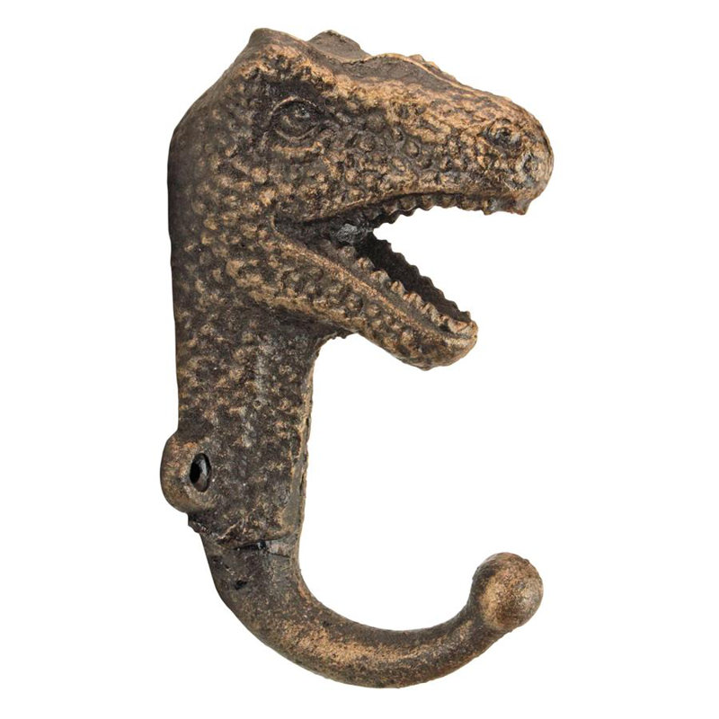 3 Pieces Creative Black Dinosaur Resin Decorative Wall Hooks Mounted Coat Hanger