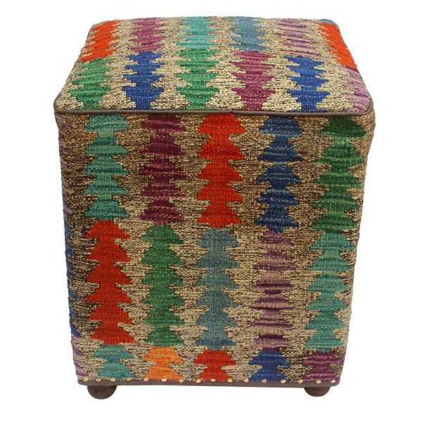 World Menagerie Mcgregor Kilim Cube Ottoman Wayfair
